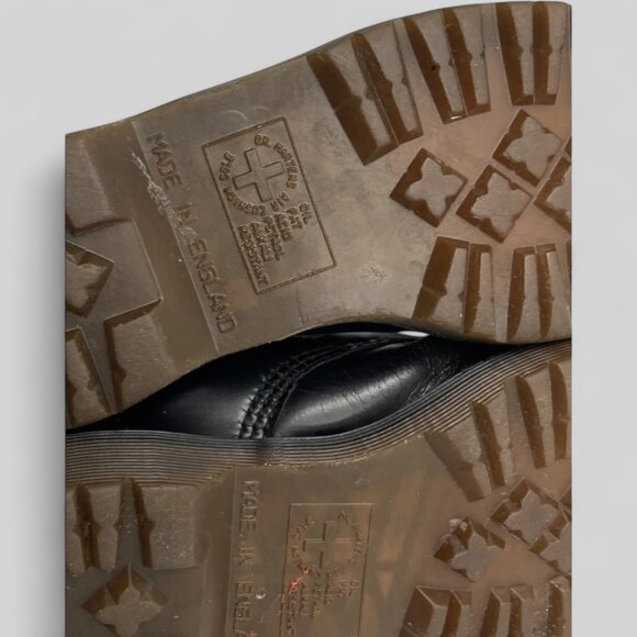 Dr. Martens Combat Boots Leather Black Made In England Women's Size 5 - Picture 8 of 9